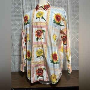 Enyce Vintage 1996 3XL HIP HOP Floral Print Men's Shirt 36” L 27” p2p Sean Combs